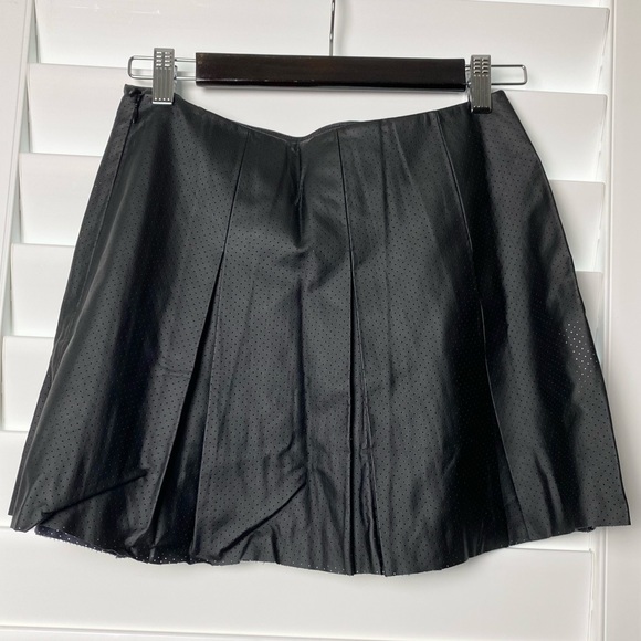 BCBGeneration Black Leather Pleated Skirt - Picture 3 of 5